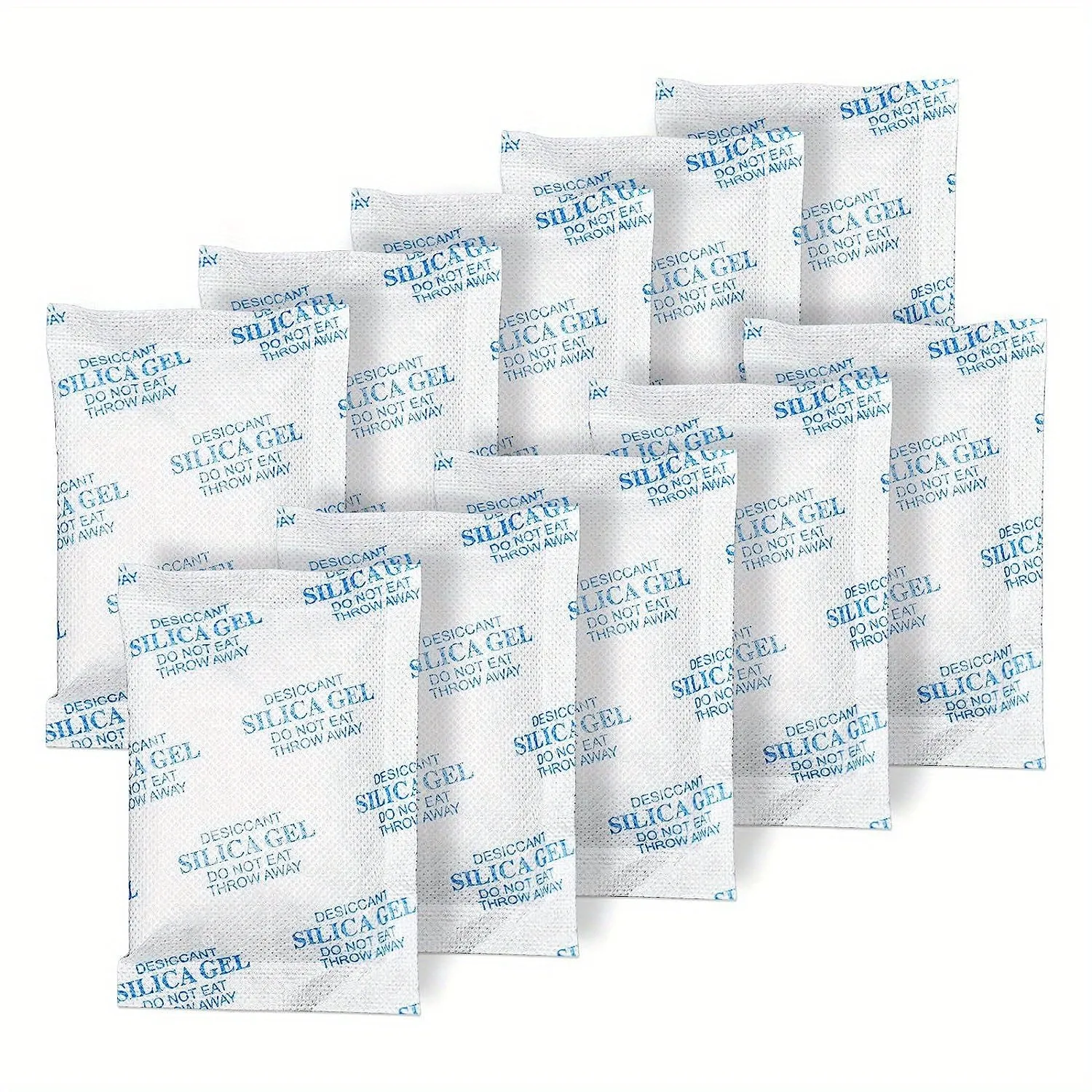 10 Packs of 100g Silica Gel Desiccant Packets for Storage