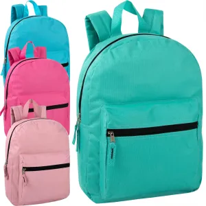 15 Inch Basic Backpack - 4 Pastel Colors