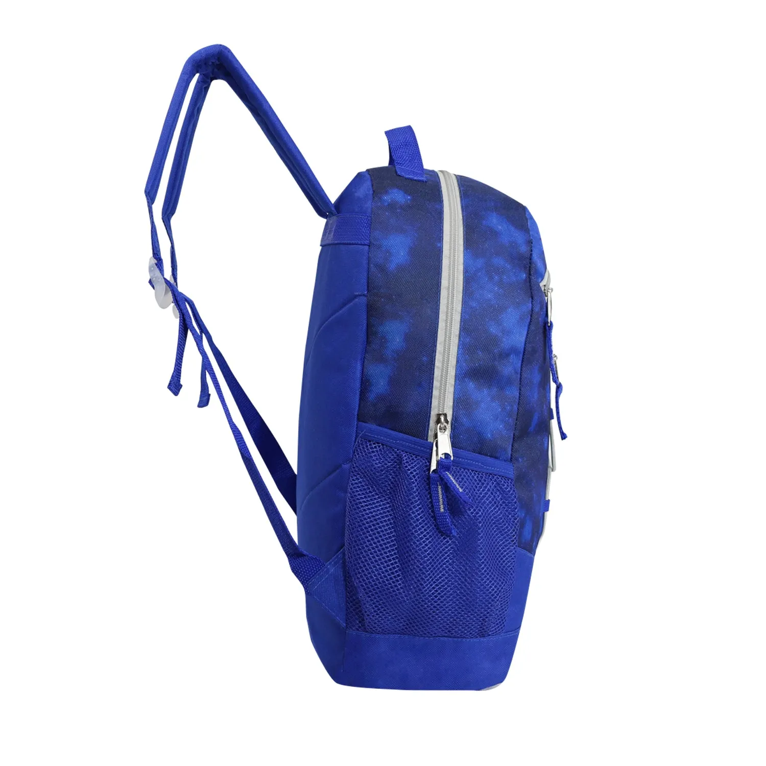 24 Pack of 17" Bungee and Deluxe Wholesale Backpack in Assorted Color and Prints - Bulk Case of 24