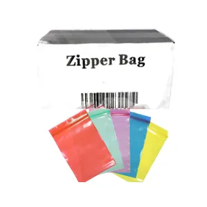 5 x Zipper Branded 40mm x 40mm Purple Bags