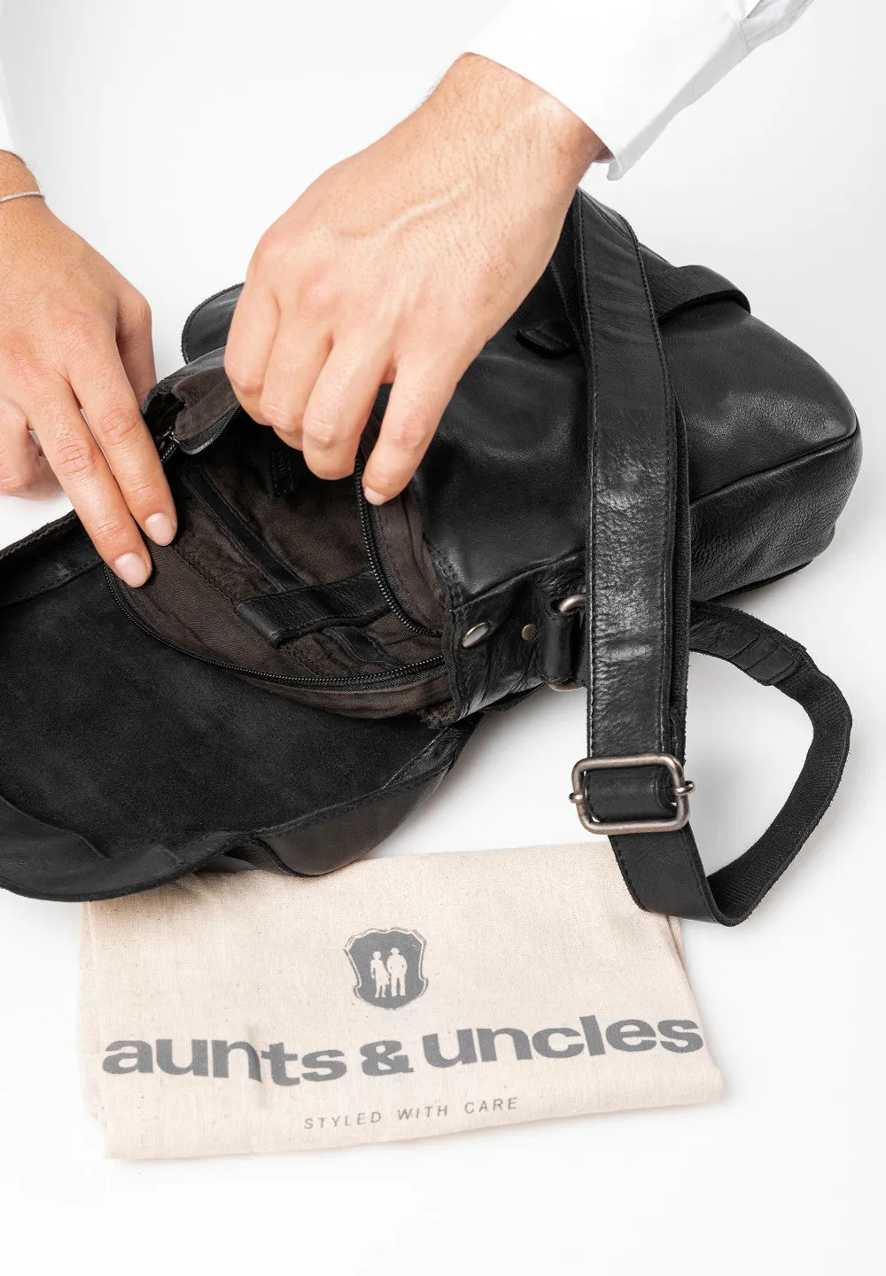 Aunts & Uncles Bags Goatee Crossover Bag Charcoal Black