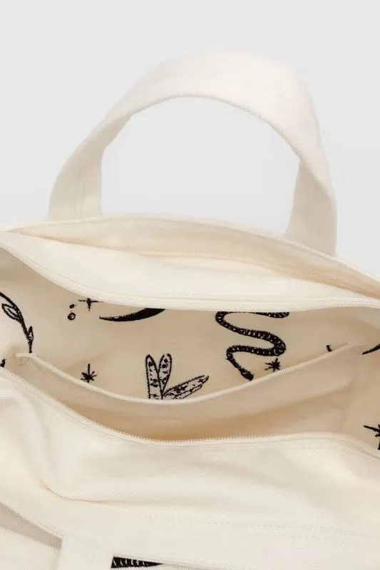 Baggu - Horizontal Zip Duck Bag, Embroidered Ballet Icons