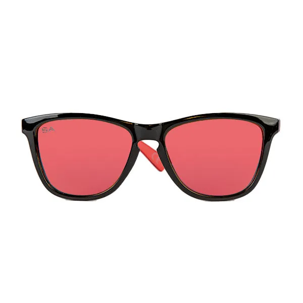 Boca Game Day Sunglasses | Black and Clear Red