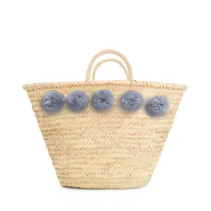 Bohemia Design Pom Pom Basket – Grey