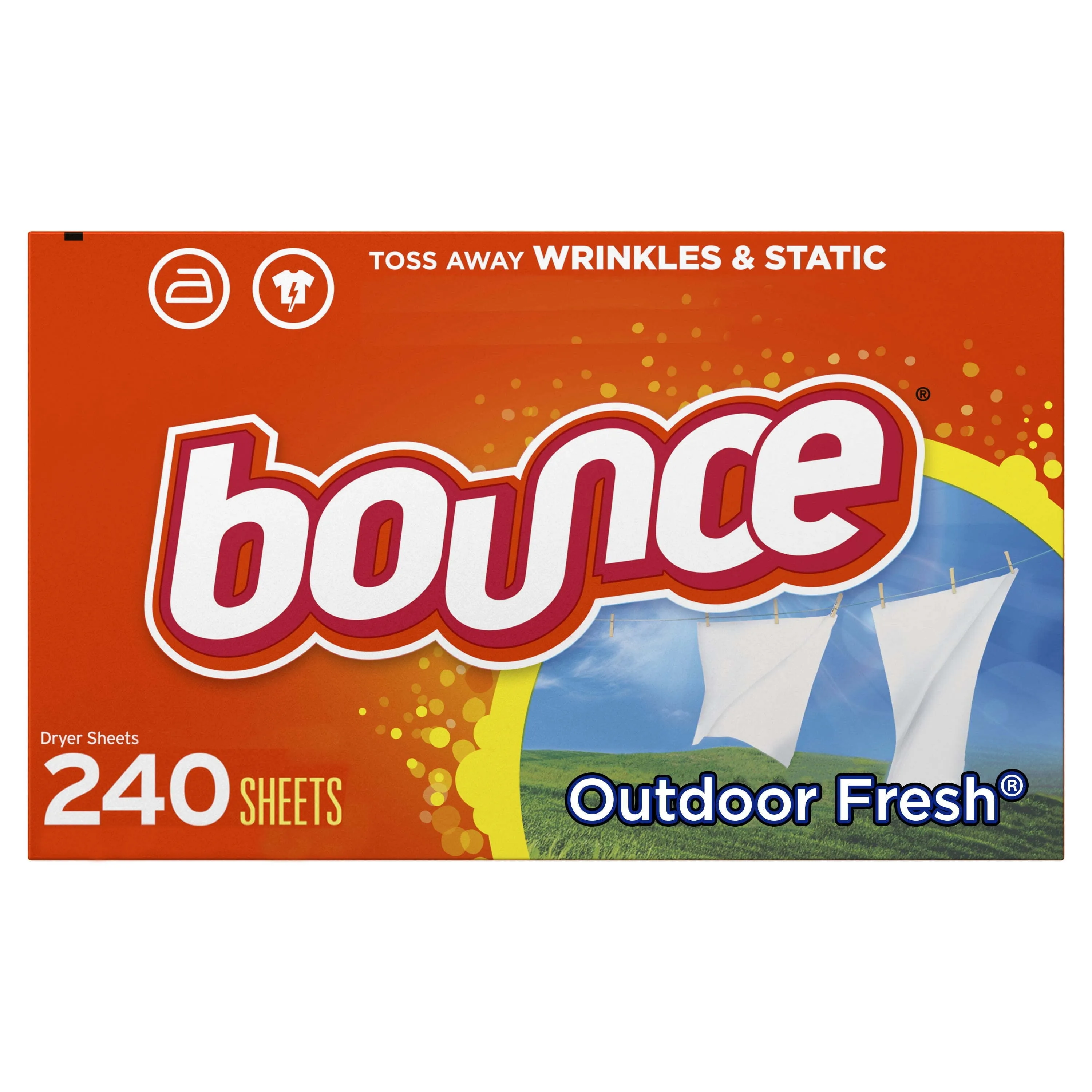 Bounce Fabric Softener Sheets, Outdoor Fresh, 240 Count