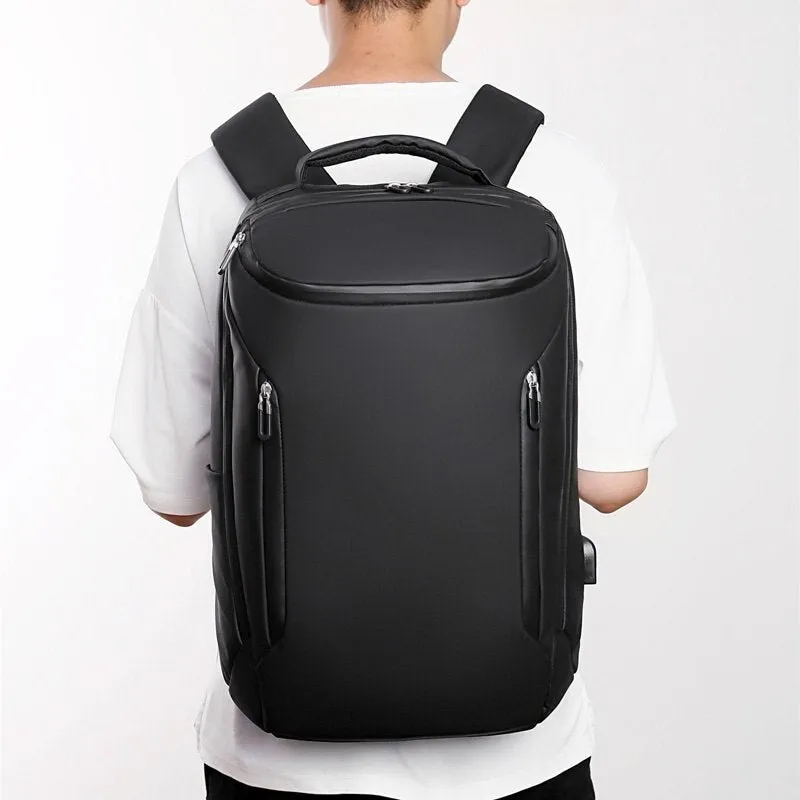 Business Backpack For Men Portable USB Charging Bag Waterproof Oxford