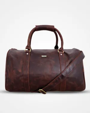 CHARLES- THE CRUSHED BROWN LEATHER CABIN BAG - CARRY-ON LUGGAGE