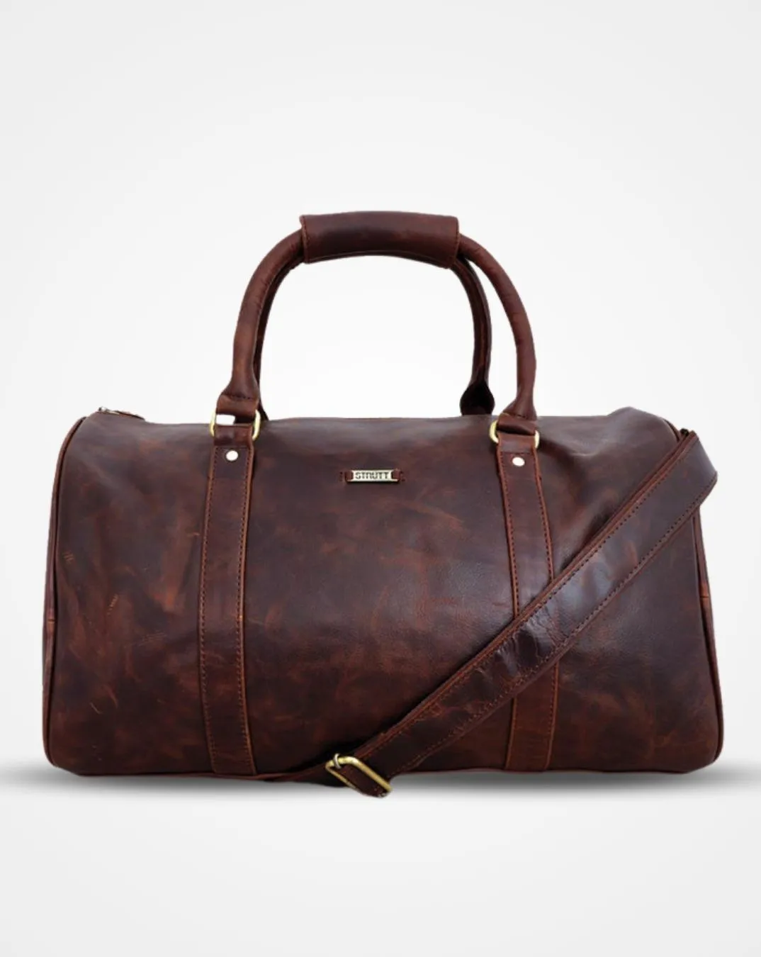 CHARLES- THE CRUSHED BROWN LEATHER CABIN BAG - CARRY-ON LUGGAGE