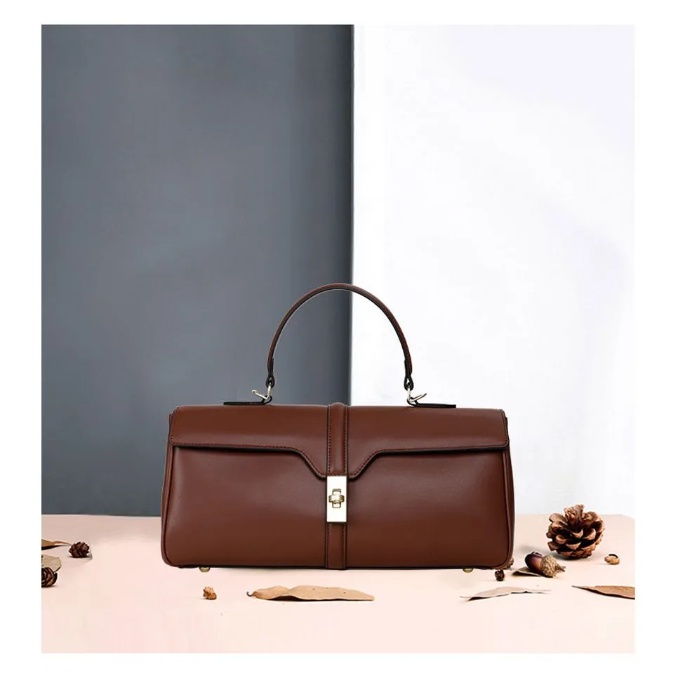 Chic Cowhide Leather Luxury Tote Shoulderbag