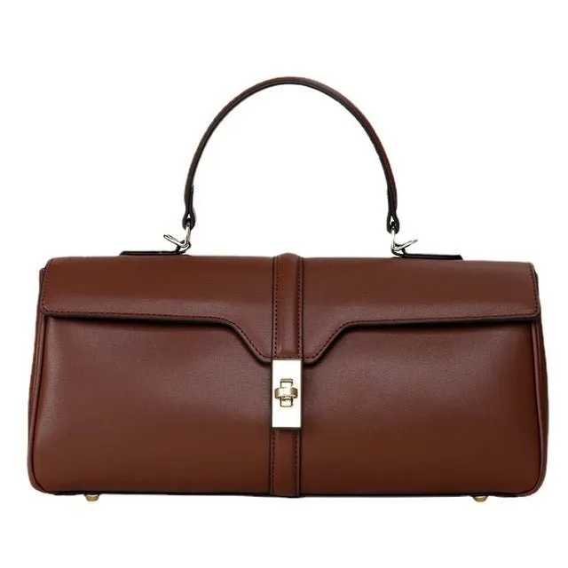 Chic Cowhide Leather Luxury Tote Shoulderbag