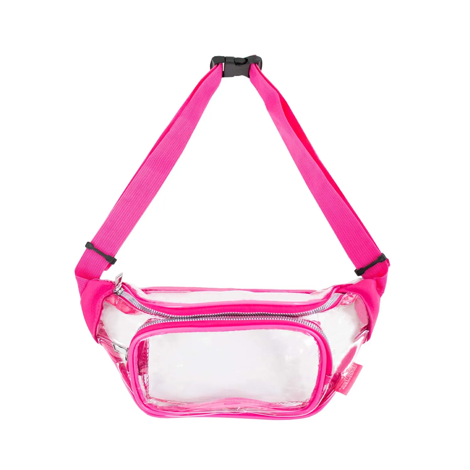 CLEARANCE CLEAR FANNY PACKS (CASE OF 24 - $2.50 / PIECE) - Transparent Wholesale Fanny Packs Assorted Colors SKU: F107-ASST-24