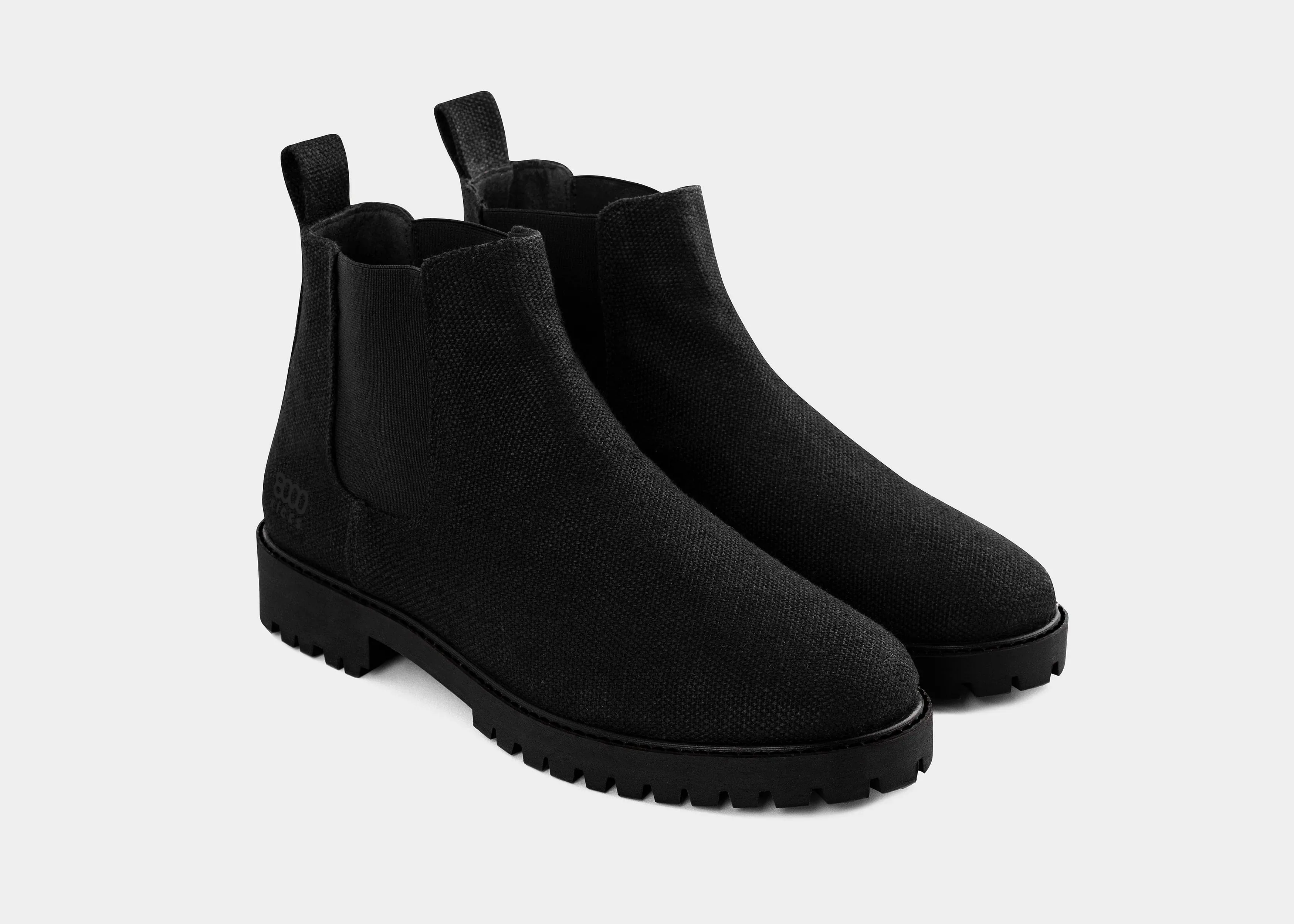 Crossover Women's Vegan Hemp Chelsea Boots | Full Black