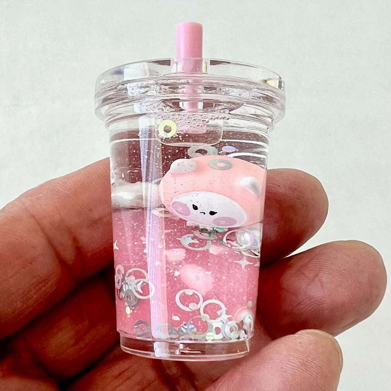 Cute Bear Boba Floaty Key Ring