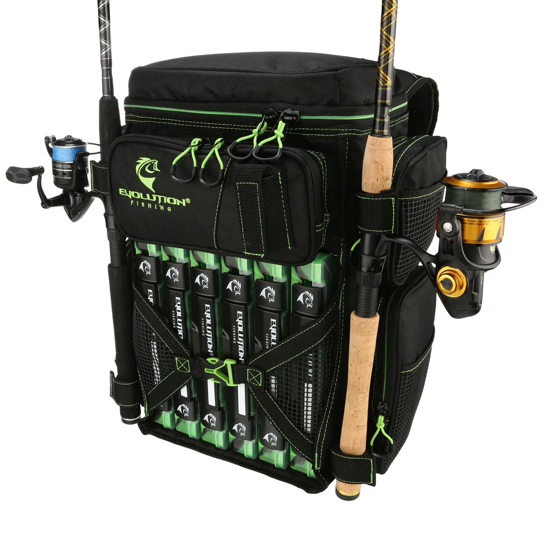 Drift Series 3600 Tackle Backpack with Rod Holders & QuikLatch Trays