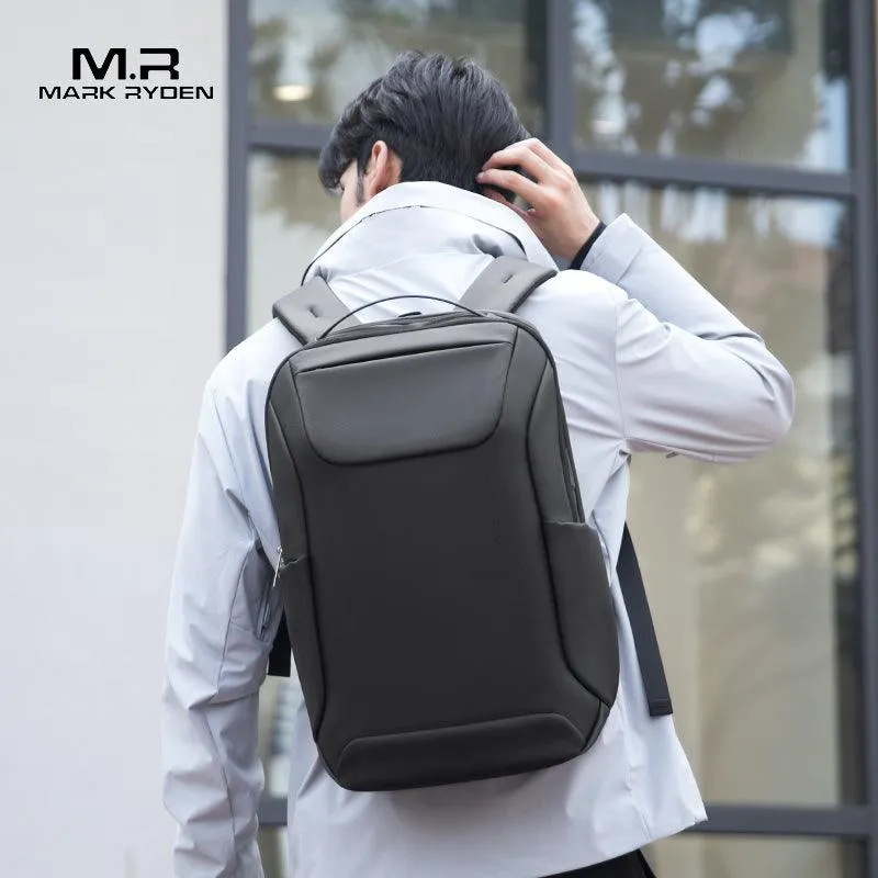 Eminence: Stylish Leather Waterproof Multiple Compartments Backpack with USB Port