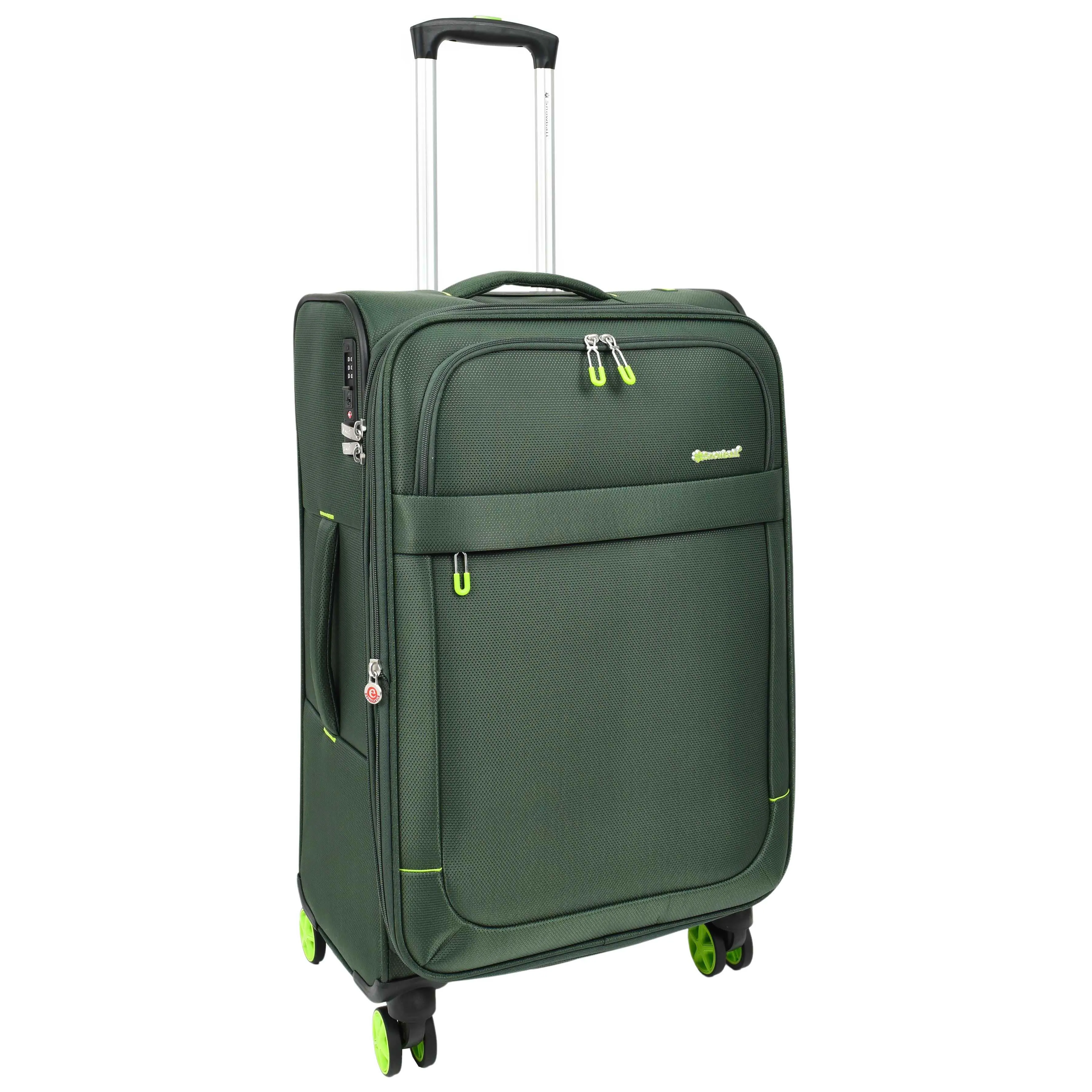 Four Wheel Suitcase Lightweight Expandable Quito Green