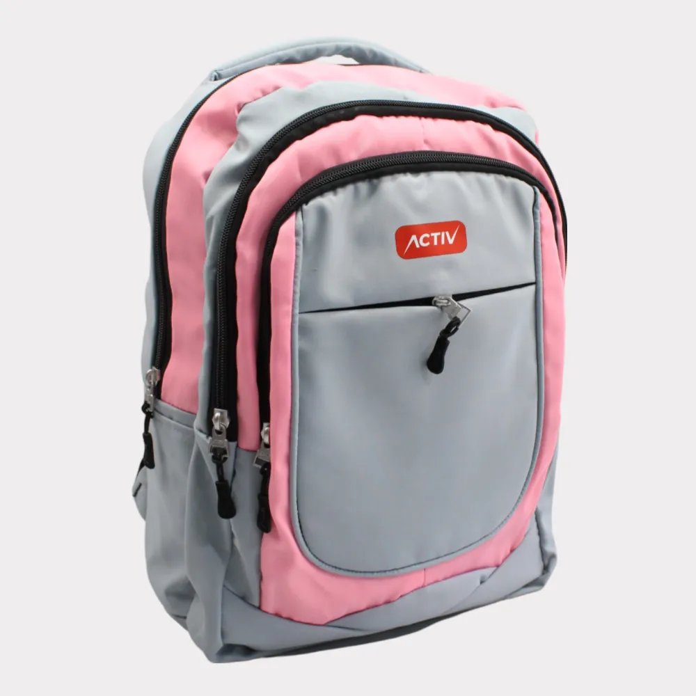 Grey/Pink Laptop Backpack