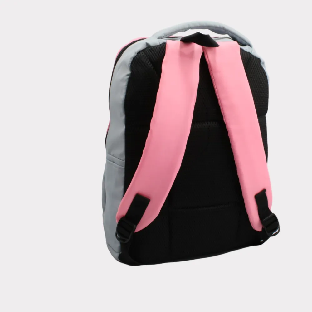 Grey/Pink Laptop Backpack