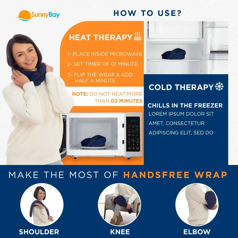 Hands-free Microwavable Neck Heating Wrap, Blue