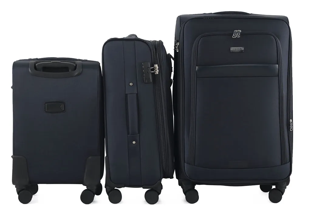 IZOD Noah Soft Shell Lightweight Expandable 360 Dual Spinning Wheels Combo Lock 28", 24", 20" 3 Piece Luggage Set