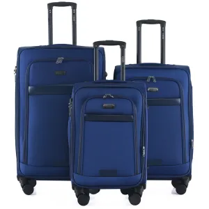 IZOD Noah Soft Shell Lightweight Expandable 360 Dual Spinning Wheels Combo Lock 28", 24", 20" 3 Piece Luggage Set