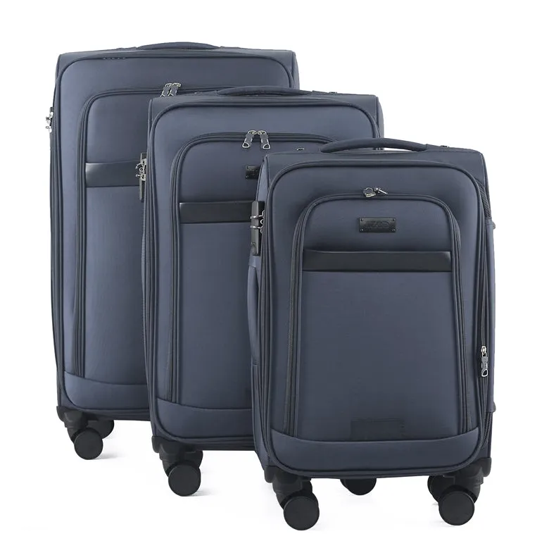 IZOD Noah Soft Shell Lightweight Expandable 360 Dual Spinning Wheels Combo Lock 28", 24", 20" 3 Piece Luggage Set