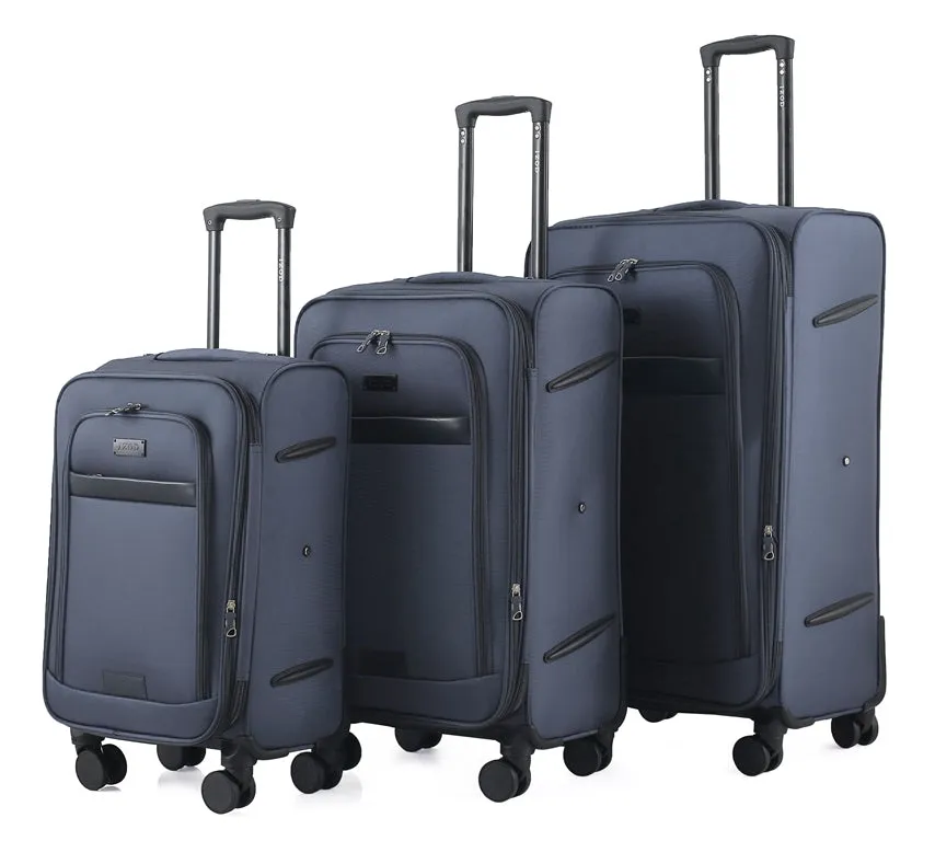 IZOD Noah Soft Shell Lightweight Expandable 360 Dual Spinning Wheels Combo Lock 28", 24", 20" 3 Piece Luggage Set