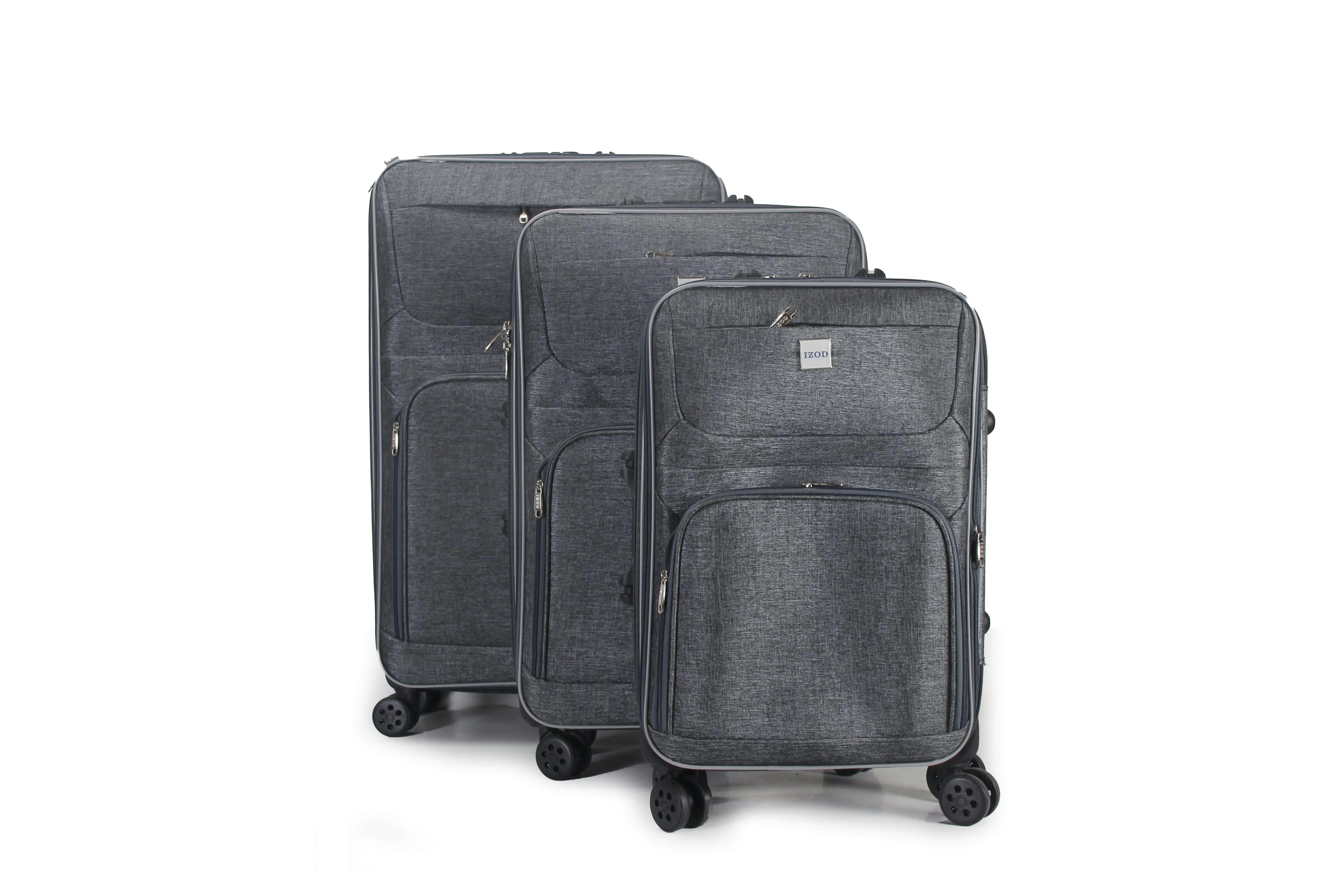 IZOD Zane Soft Shell Lightweight Expandable 360 Dual Spinning Wheels Combo Lock 28", 24", 20" 3 Piece Luggage Set