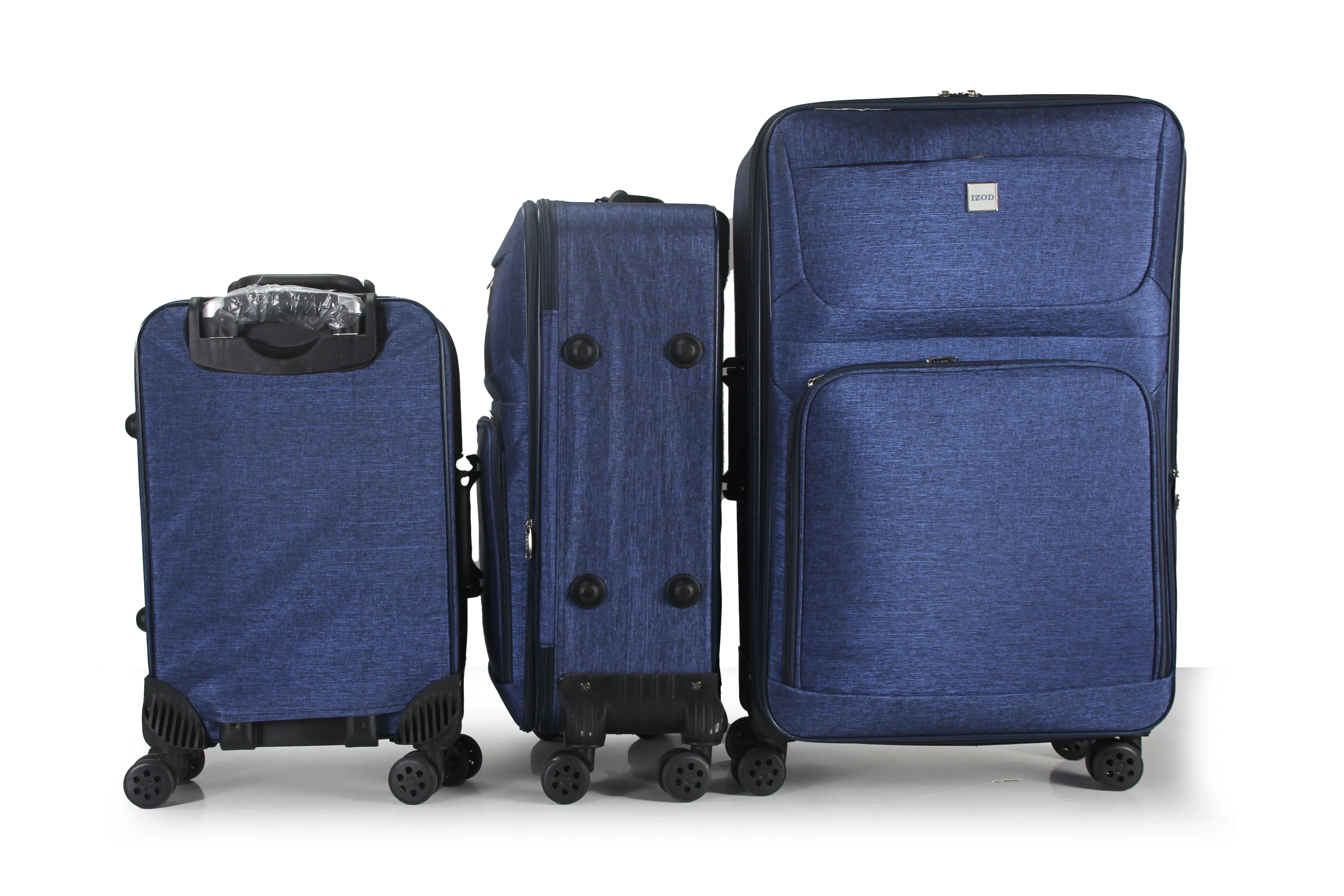 IZOD Zane Soft Shell Lightweight Expandable 360 Dual Spinning Wheels Combo Lock 28", 24", 20" 3 Piece Luggage Set