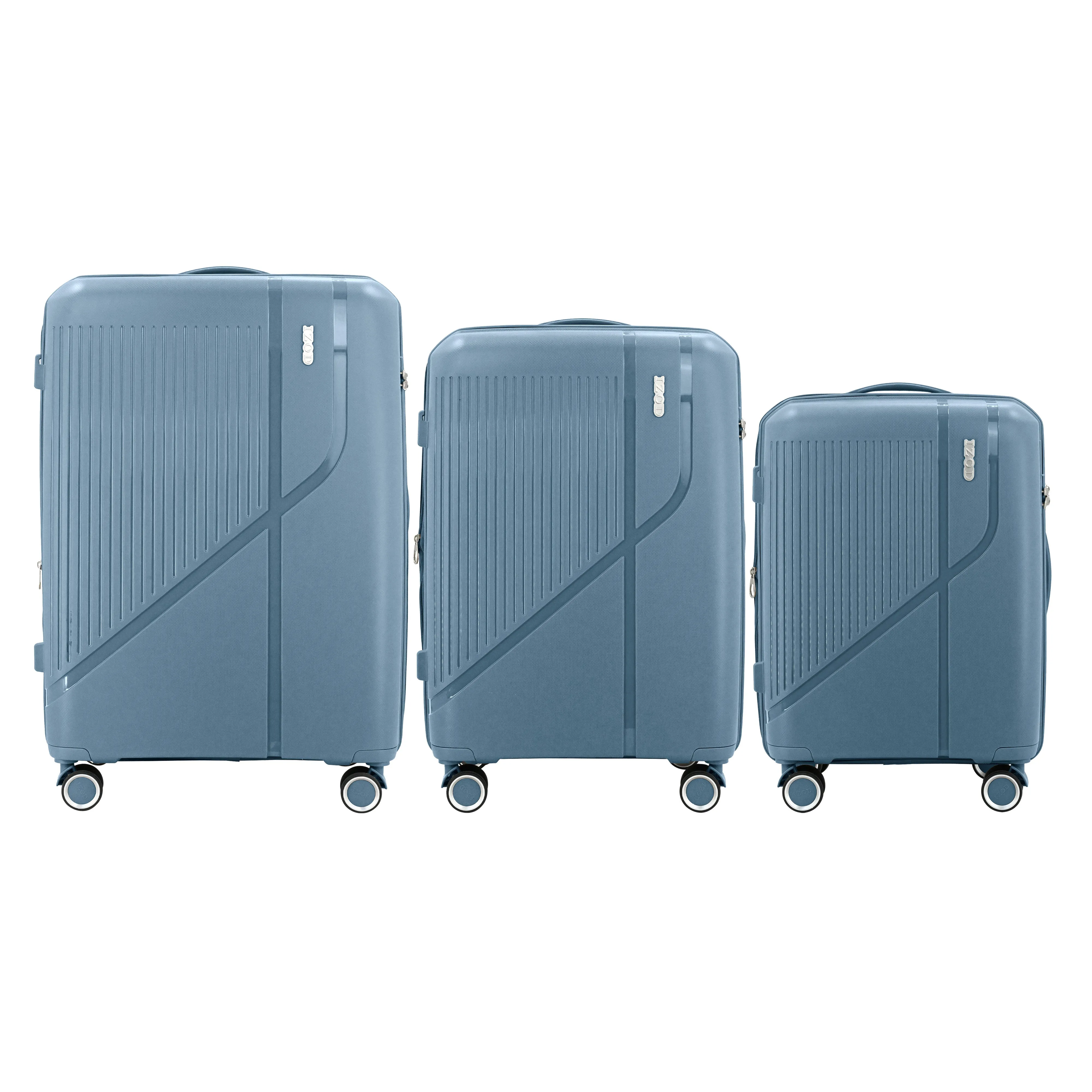 IZOD Zora Lightweight Polycarbonate Hard Shell 3 Piece Luggage Set - (20", 24", 28") with 360° Dual Spinning Wheels and Combo Lock