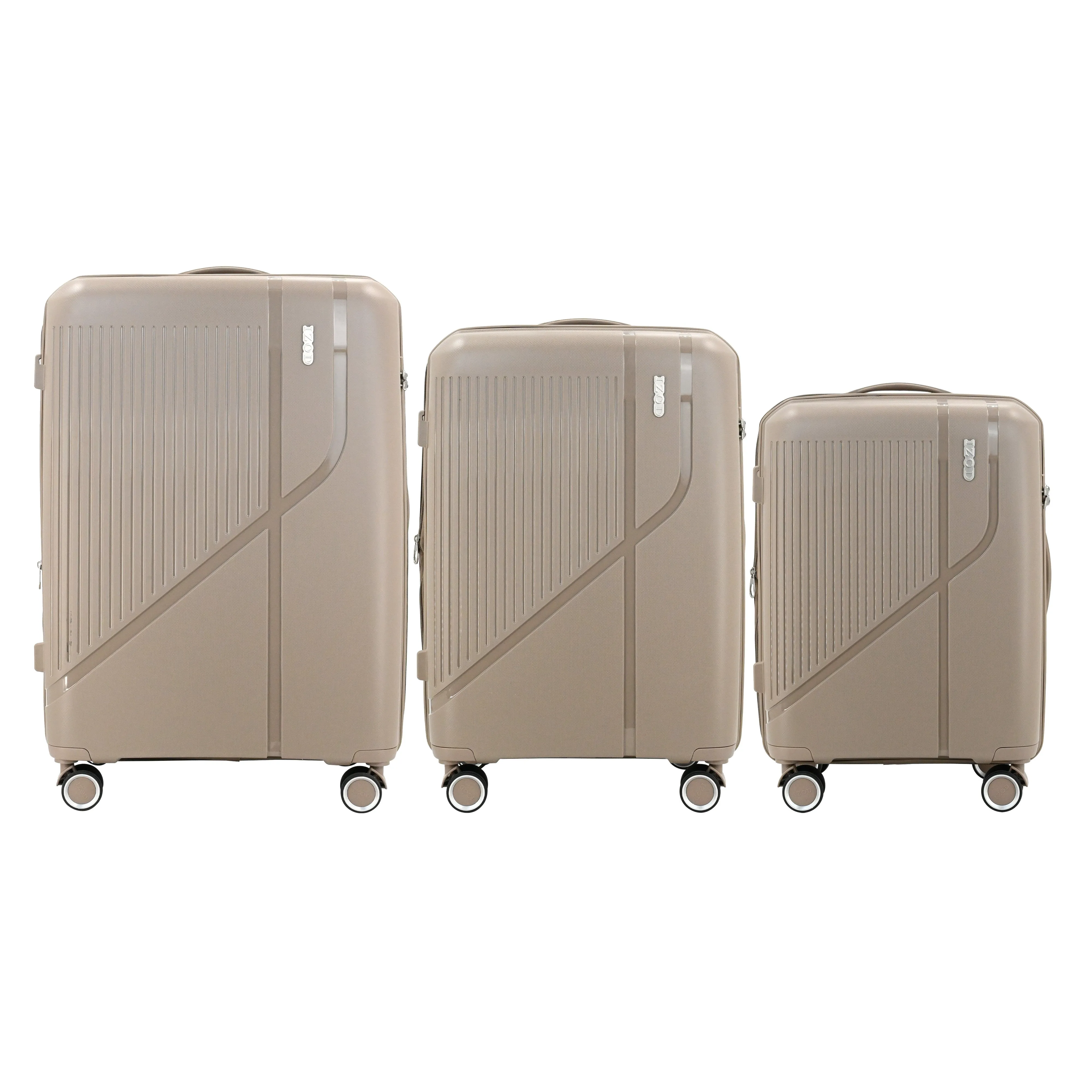 IZOD Zora Lightweight Polycarbonate Hard Shell 3 Piece Luggage Set - (20", 24", 28") with 360° Dual Spinning Wheels and Combo Lock