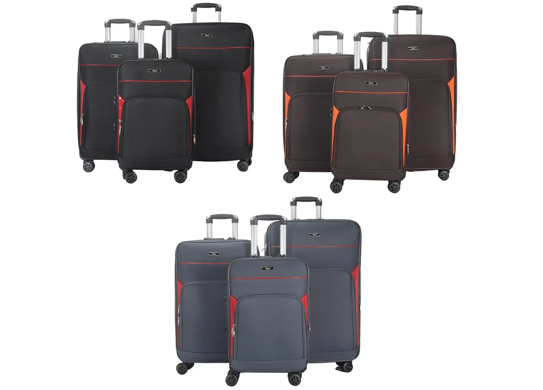 Jane Soft Shell Lightweight Expandable 360 Dual Spinning Wheels Combo Lock 28", 24", 20" 3 Piece Luggage Set