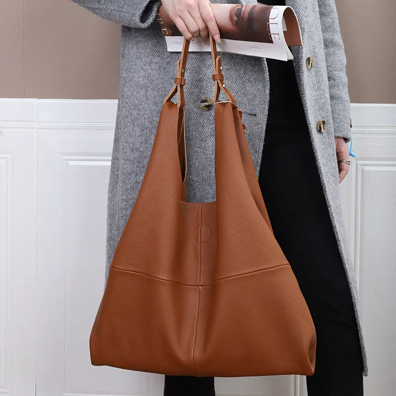 Large Handcrafted Leather Tote Bag Soft Leather Shopping Bag Weekender Bag, Large Handbag, Woman leather tote, Woman shoulder bag, Gift for her