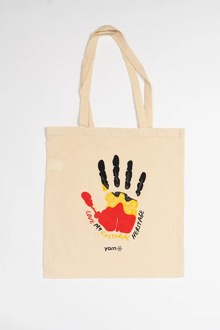 Love My Cultural Heritage Long Handle Natural Tote Bag