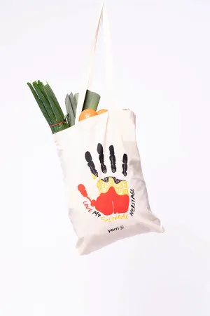 Love My Cultural Heritage Long Handle Natural Tote Bag