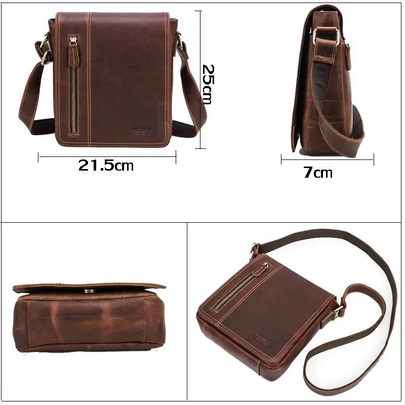 Luxury Leather Flap Compact Crossbody Bag