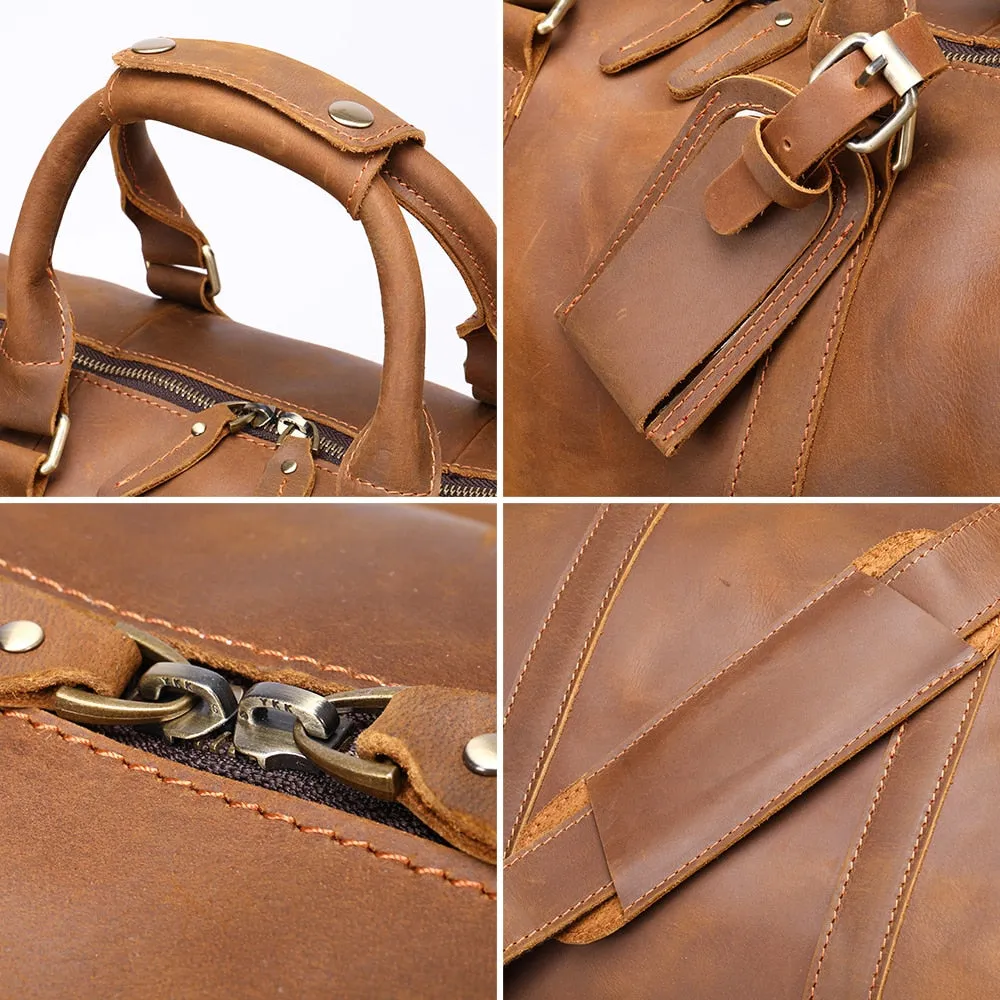 Luxury Leather Travel Briefcase Bag