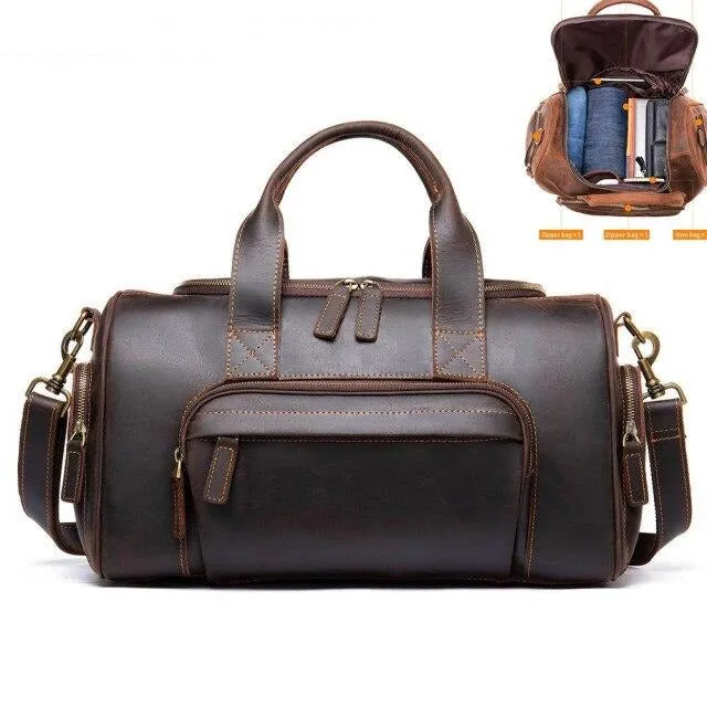 Luxury Leather Travel Briefcase Bag