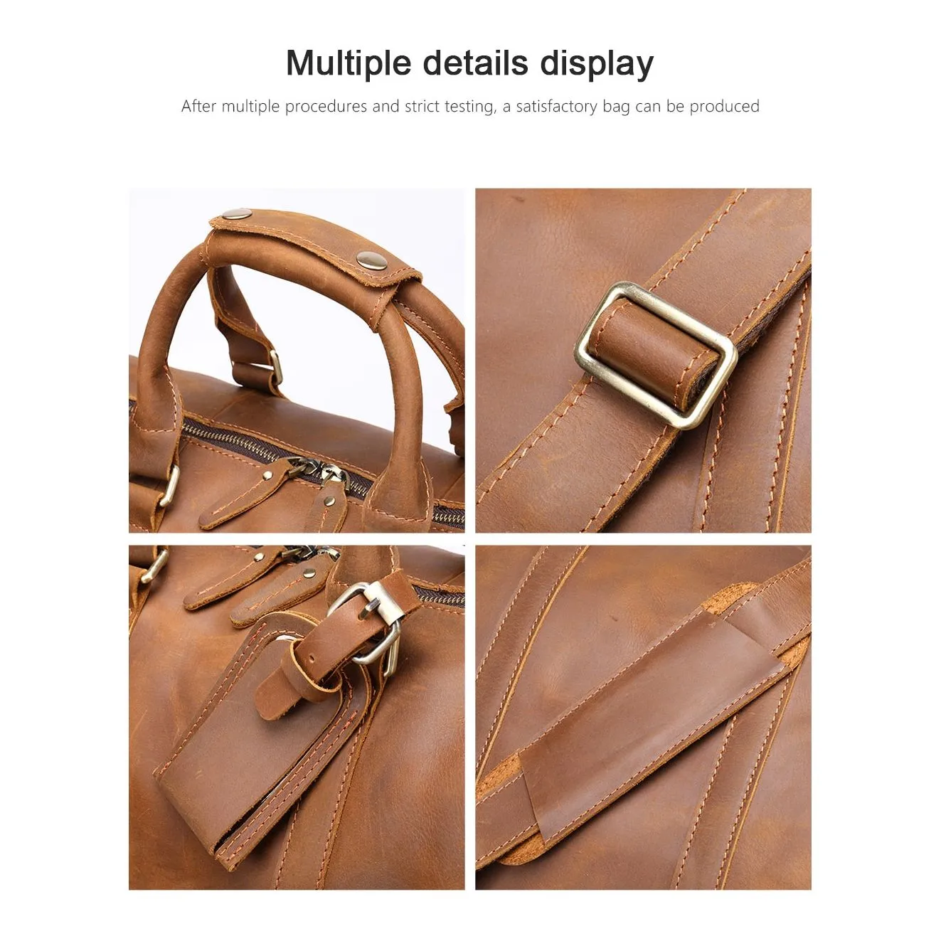 Luxury Leather Travel Briefcase Bag