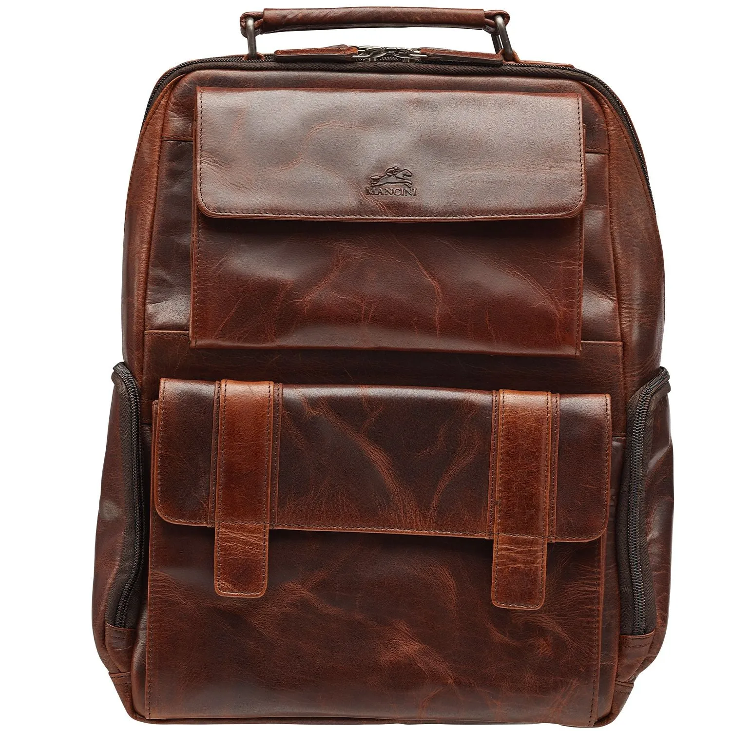 Mancini Buffalo Collection Leather Backpack