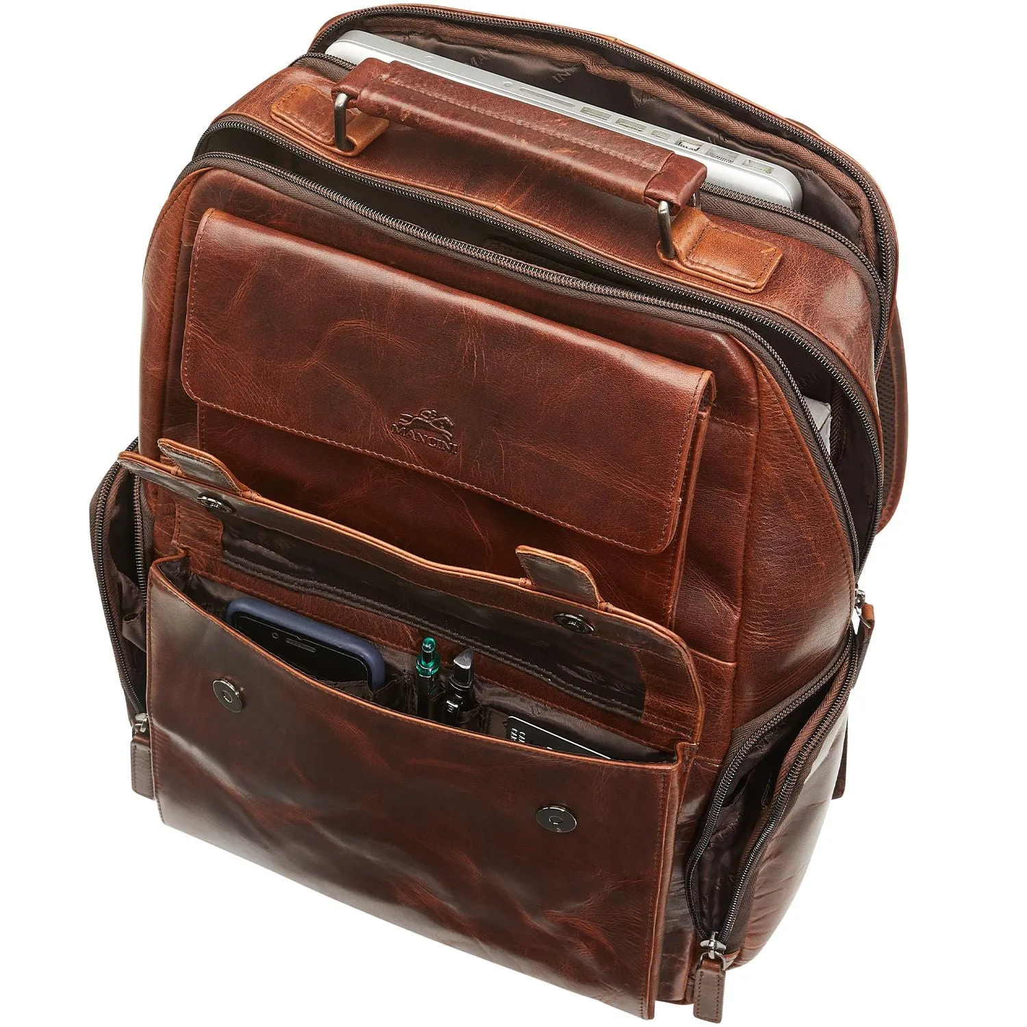 Mancini Buffalo Collection Leather Backpack