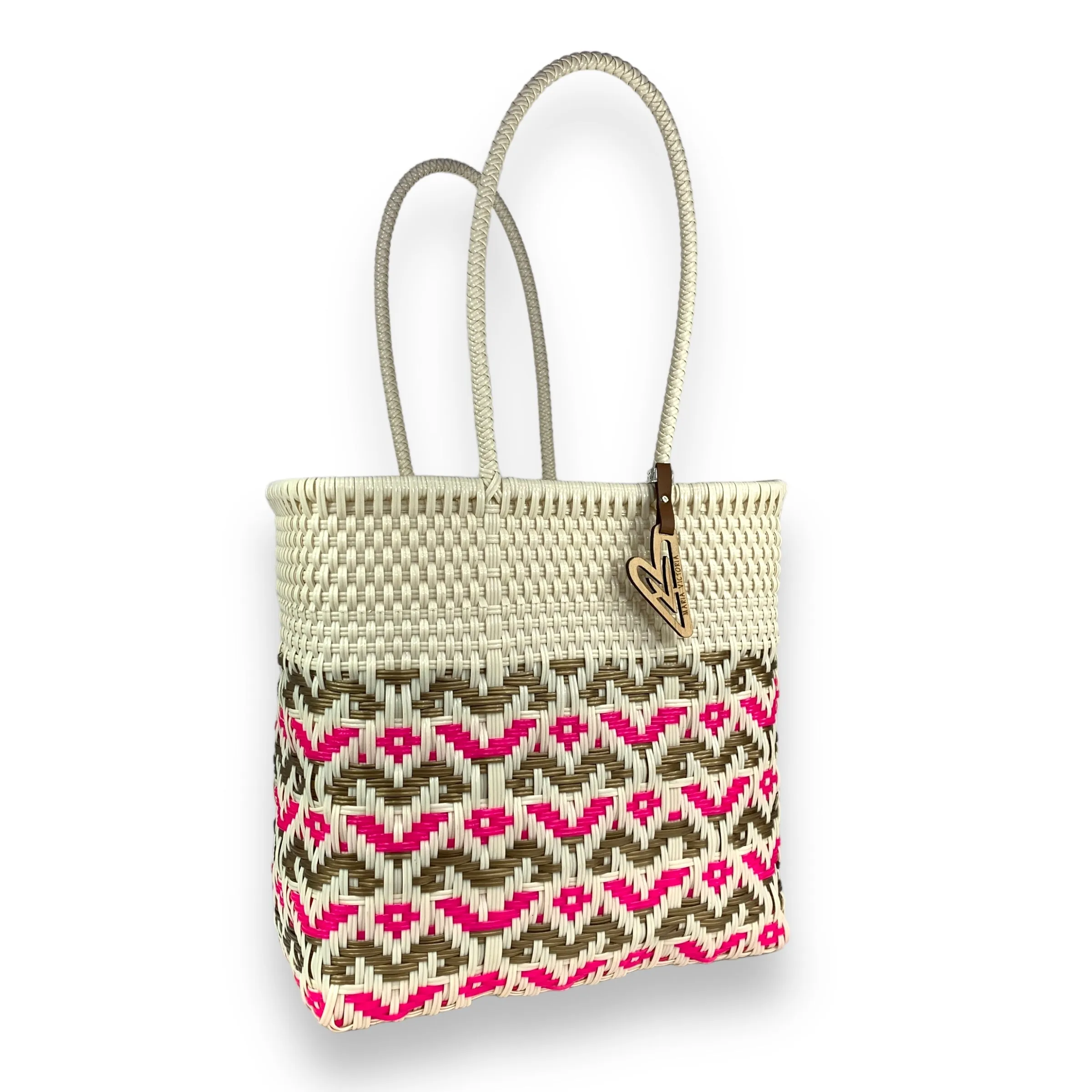 Maria Victoria | Monogram Tote | Upcycled, Handwoven, Multicolor Tote