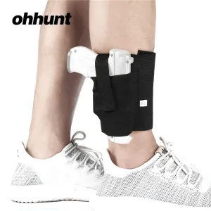 ohhunt Ankle Holster Adjustable Neoprene Elastic Wrap Concealed Carry Gun Holster Pistol Handgun Black