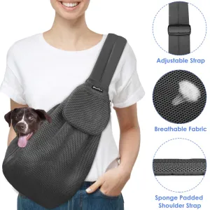 Pet Sling Adjustable Dog- Cat -Grey