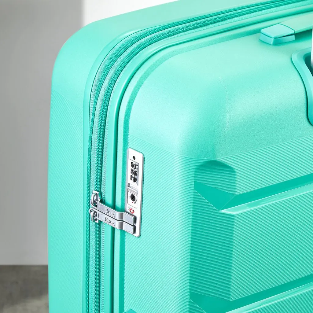 Rock Tulum 3 Piece Set Expander Hardsided Luggage - Turquoise