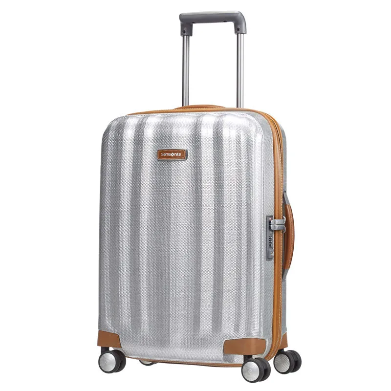 Samsonite - Lite Cube Deluxe 55cm Small 4 Wheel Hard Suitcase - Aluminium