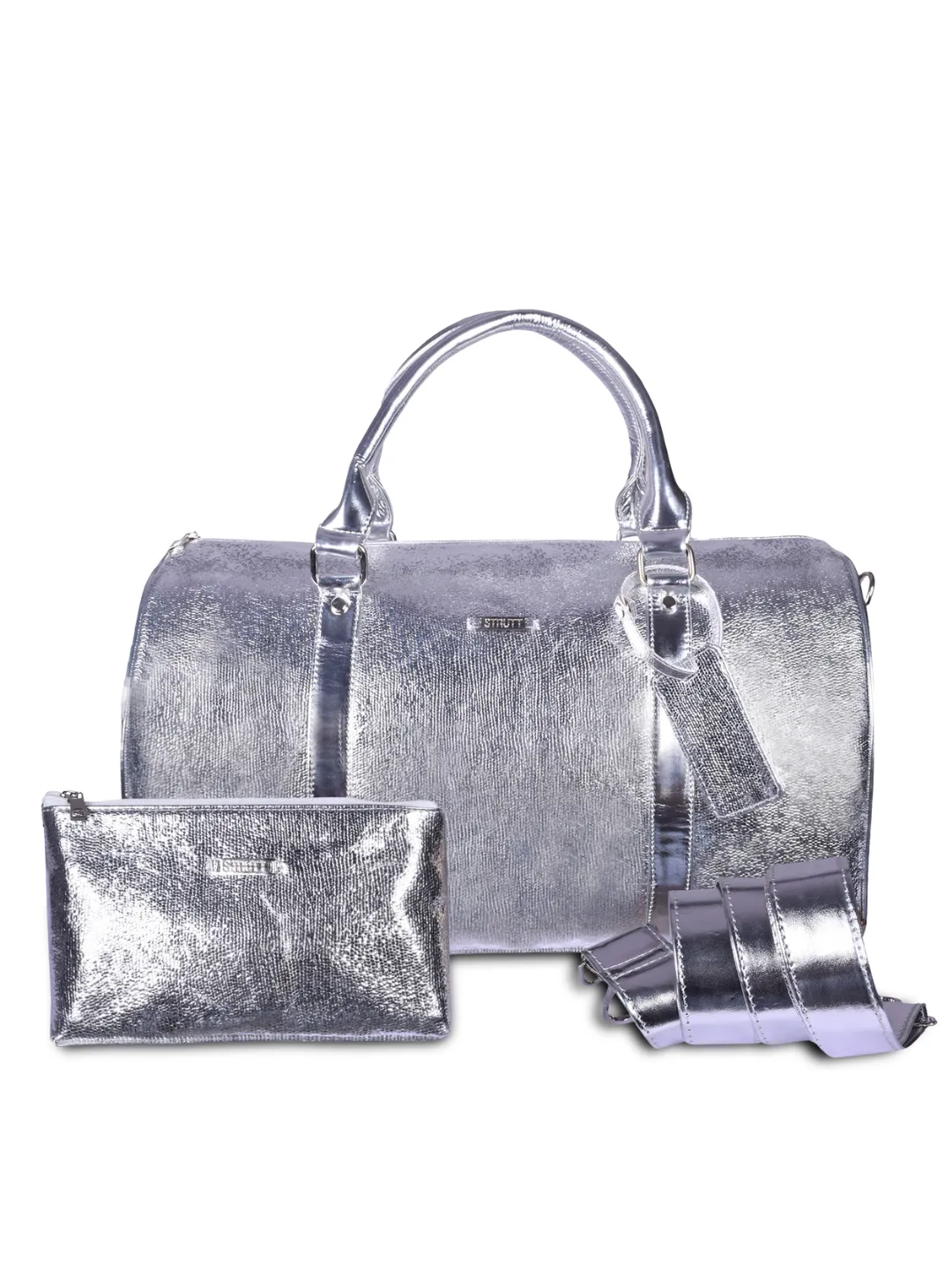 Silver Cabin Bag with Toiletry Kit - Carry on Luggage