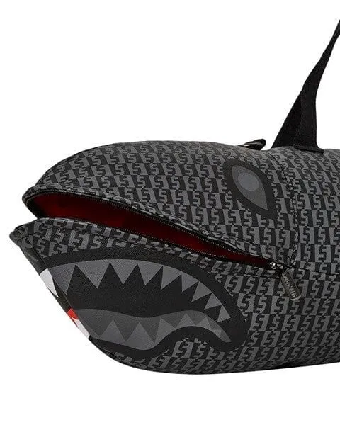 SPRAYGROUND SPLIT INFINITY CHECK SHARK-SHAPED DUFFLE BAG