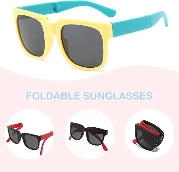 UV Protection Foldable Sunglasses for Kids 1pc (Random Colour)