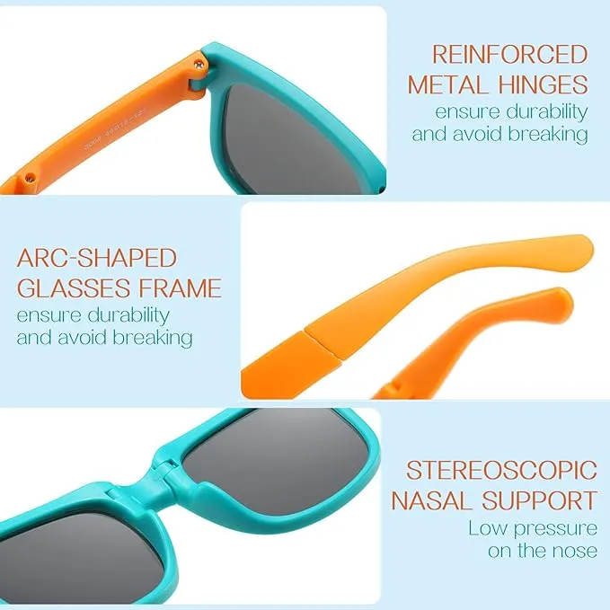 UV Protection Foldable Sunglasses for Kids 1pc (Random Colour)